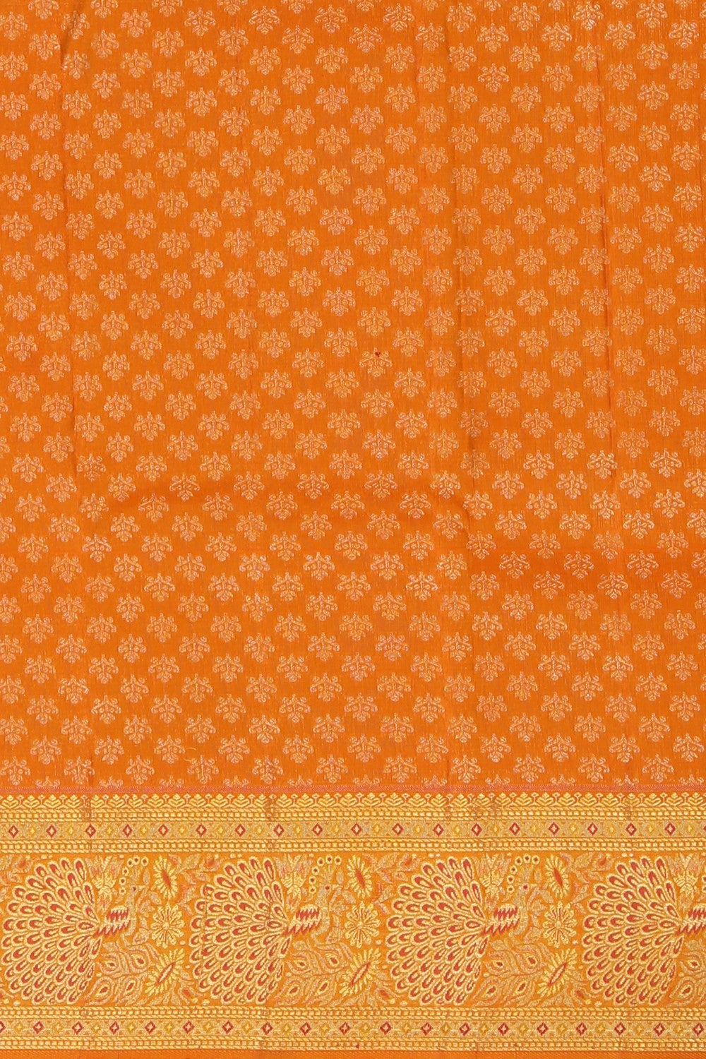 Image of Radiant Orange Brocade Kanchipattu Saree